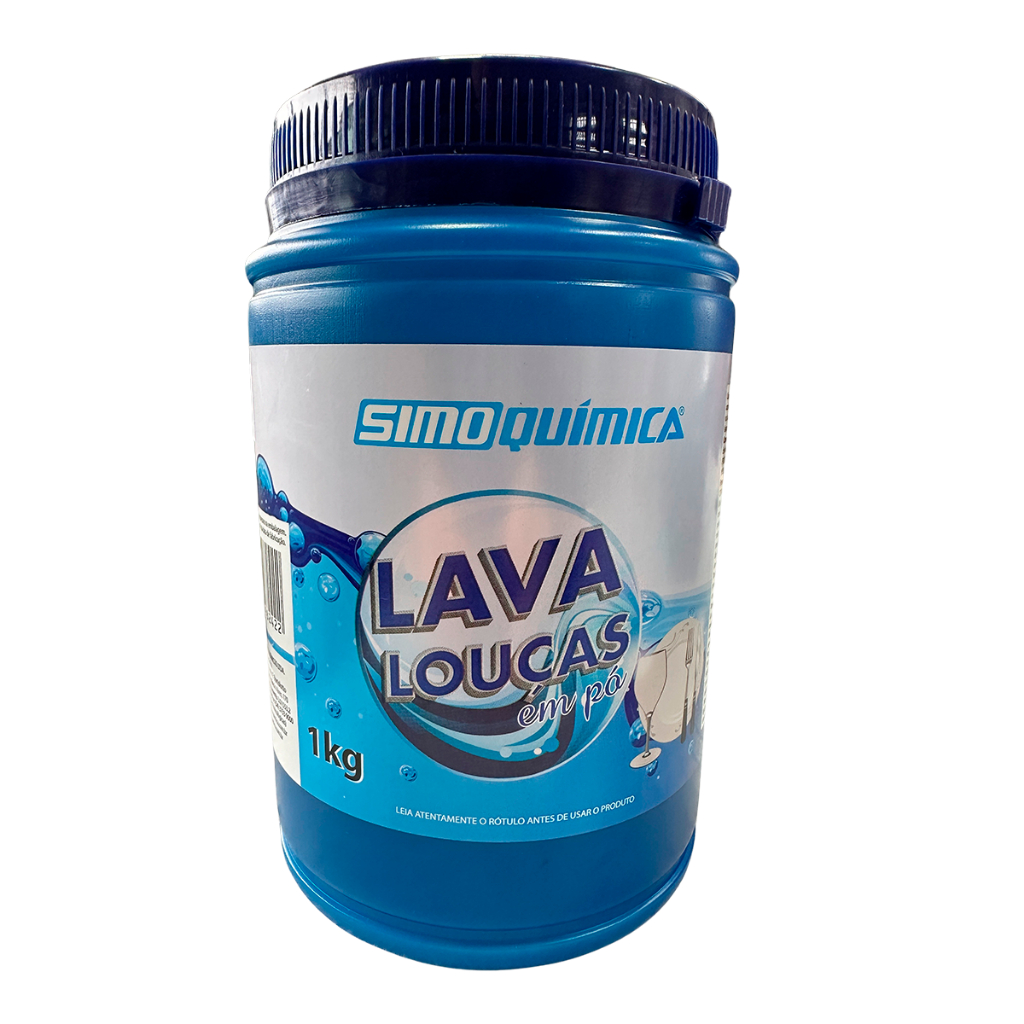 Kit C/5 Sabão Detergente Em Pó para Máquina de Lavar Louças 1kg Simoquímica Limpeza Profunda Brilho