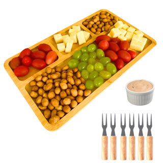 Petisqueira de Bambu Tábua de Frios Petisqueira Grande Mesa Posta Kit Petisqueira em Oferta na Shopee