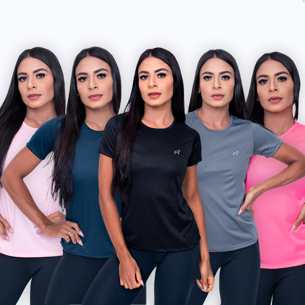 Kit 5 Blusa Feminina Dry Fit  Academia Treino Esportes