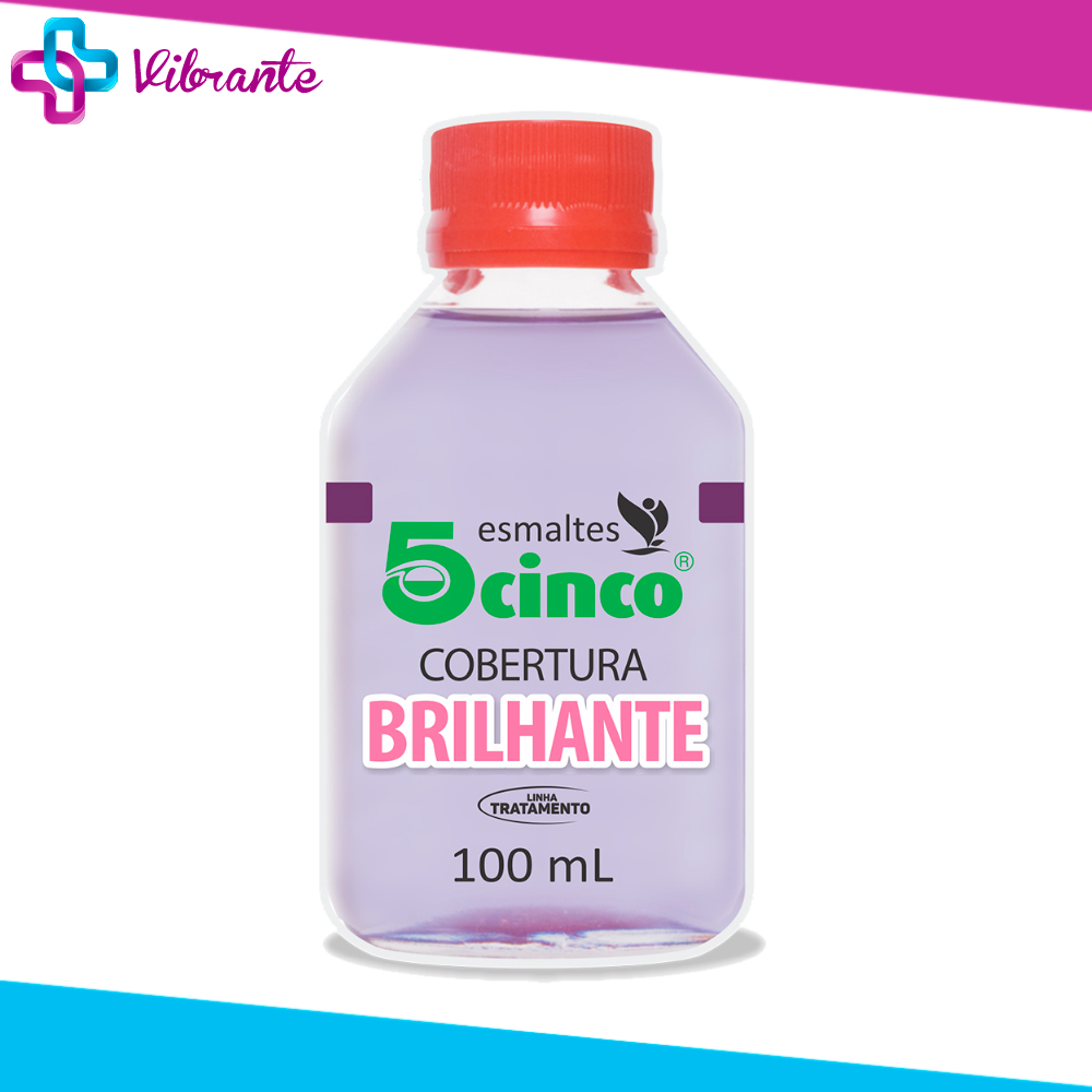 Base Cobertura Brilhante 5cinco 100ml - Extra Brilho fortalecedor de Unhas em Oferta na Shopee