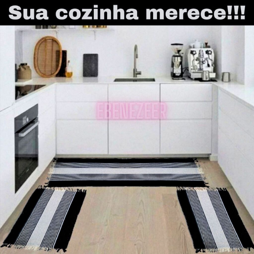 Passadeira Tapete Kit Cozinha 3 Pçs Estampado Algodão Decoração Elegante Coisas Diferentes Para Casa em Oferta na Shopee