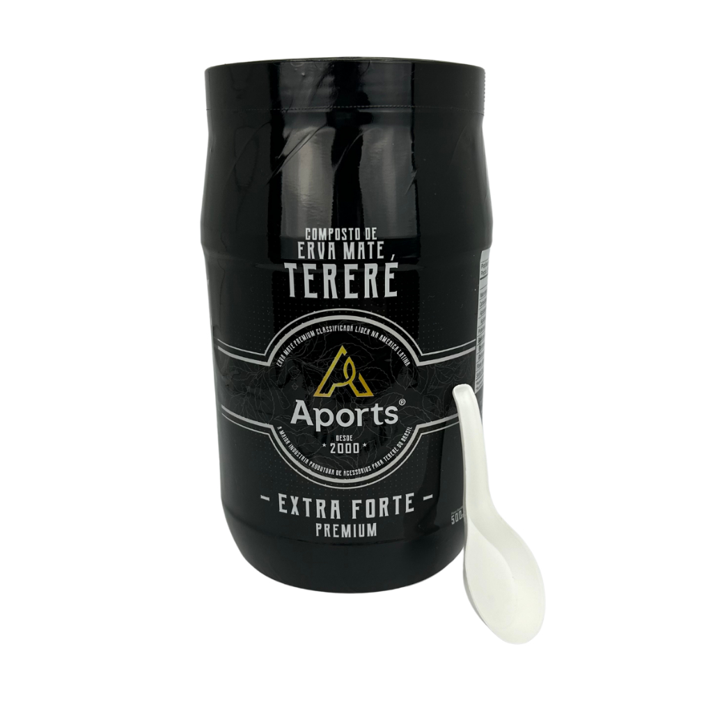 Erva mate tereré aports menta extra forte 500g embalagem multi uso com colher dosadora especial premium saborosa