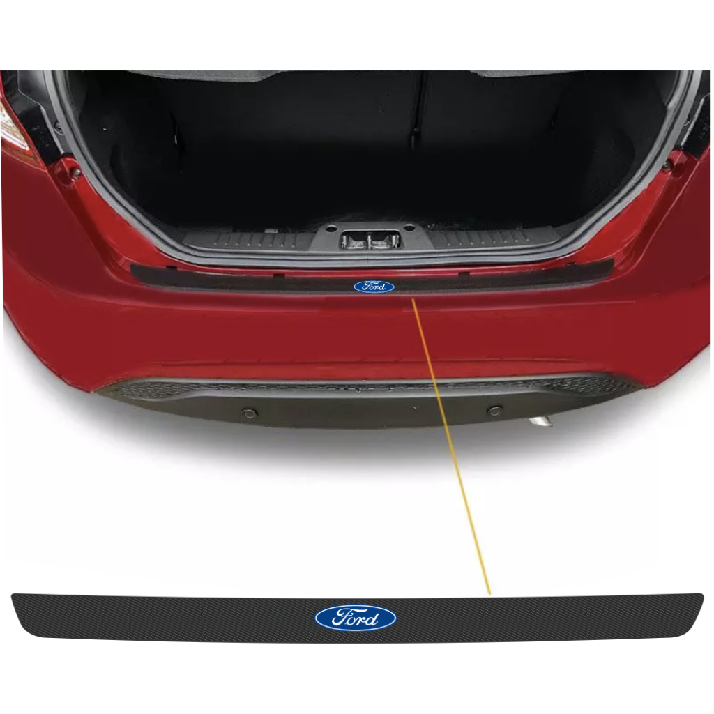 Soleira FORD Porta Malas Universal 4D Efeito Fibra De Carbono Para Carro FORD Pára-Choques Traseiro Adesivo De Proteção Contra Arranhões