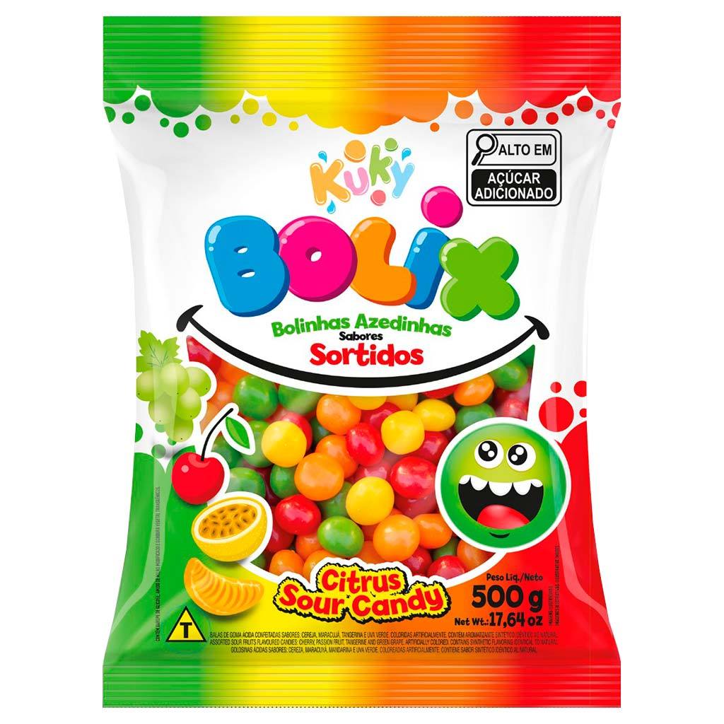 Bala de Goma Azedinha Bolix Sortida 500g - Kuky