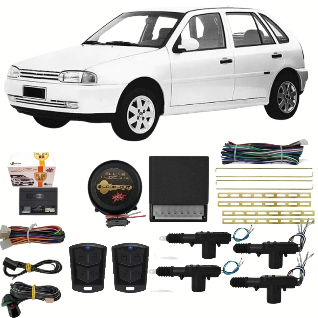 Kit Alarme Automotivo + Trava Eletrica Vw Gol G2 4 Portas