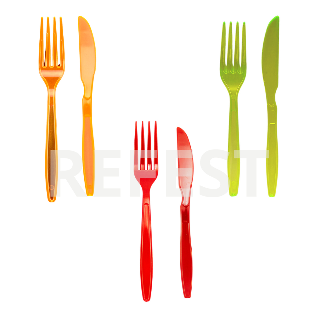Kit 50 Garfos + 50 Facas Para Refeição Descartáveis Churrasco Festa