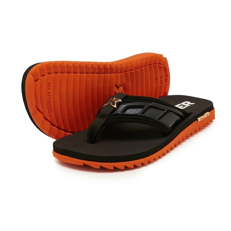 Sandália Chinelo Kenner Kivah Full Force Masculino DKD Preto com Laranja Original