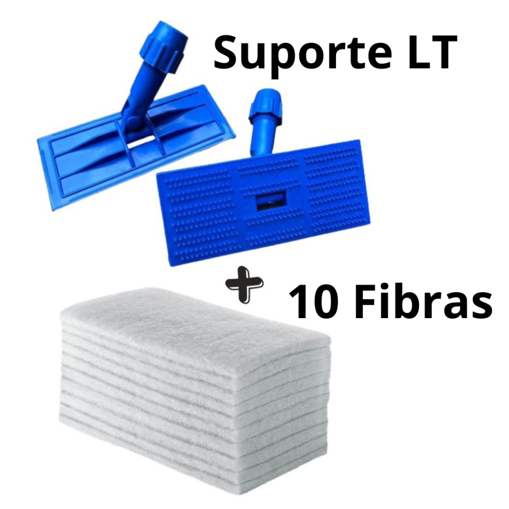 Kit Suporte LT + 10 fibras limpeza Antirisco Limpa Tudo Esfregao Pega Fibra em Oferta na Shopee