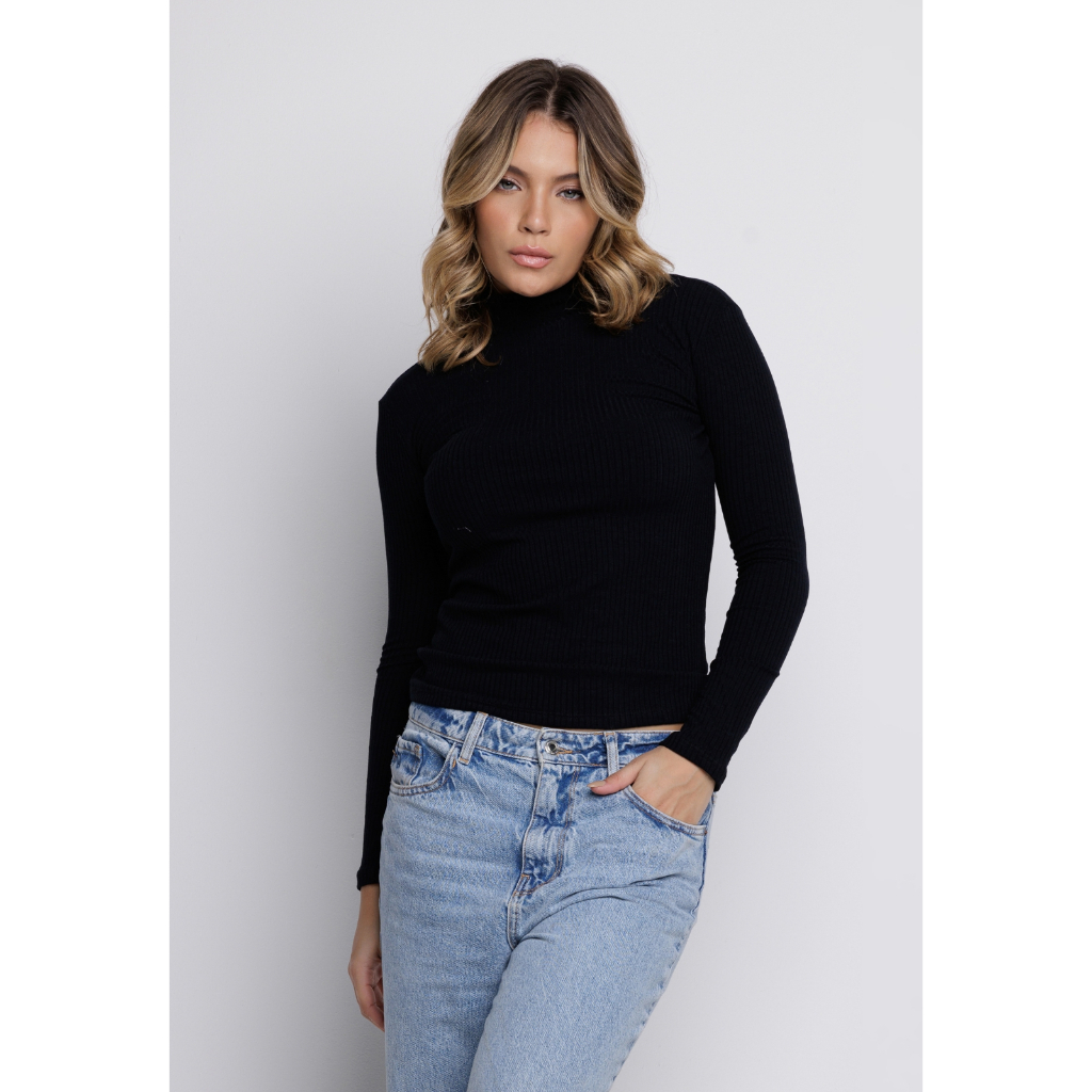 Blusa Segunda Pele Feminina De Frio Cacharrel Gola Alta Canelada
