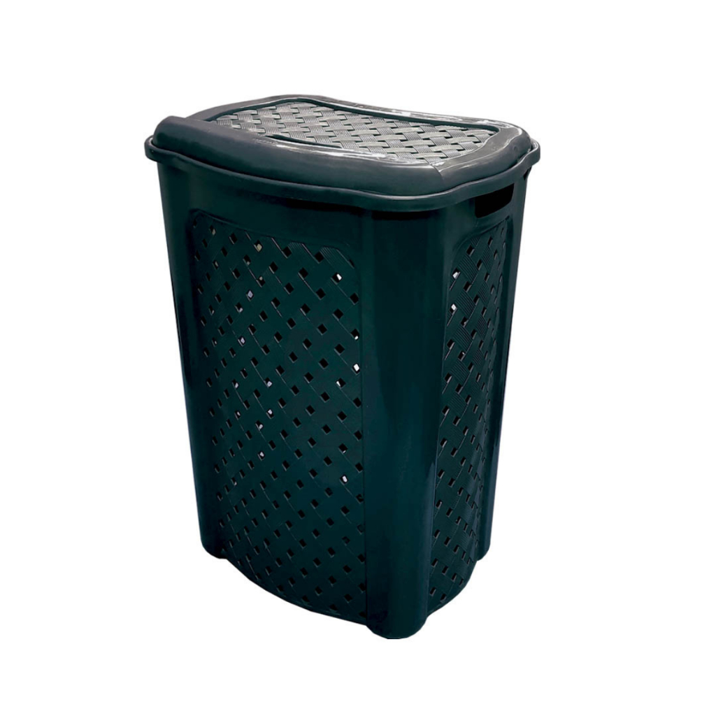 Cesto Rattan 45 Lts com Tampa Preto em Oferta na Shopee