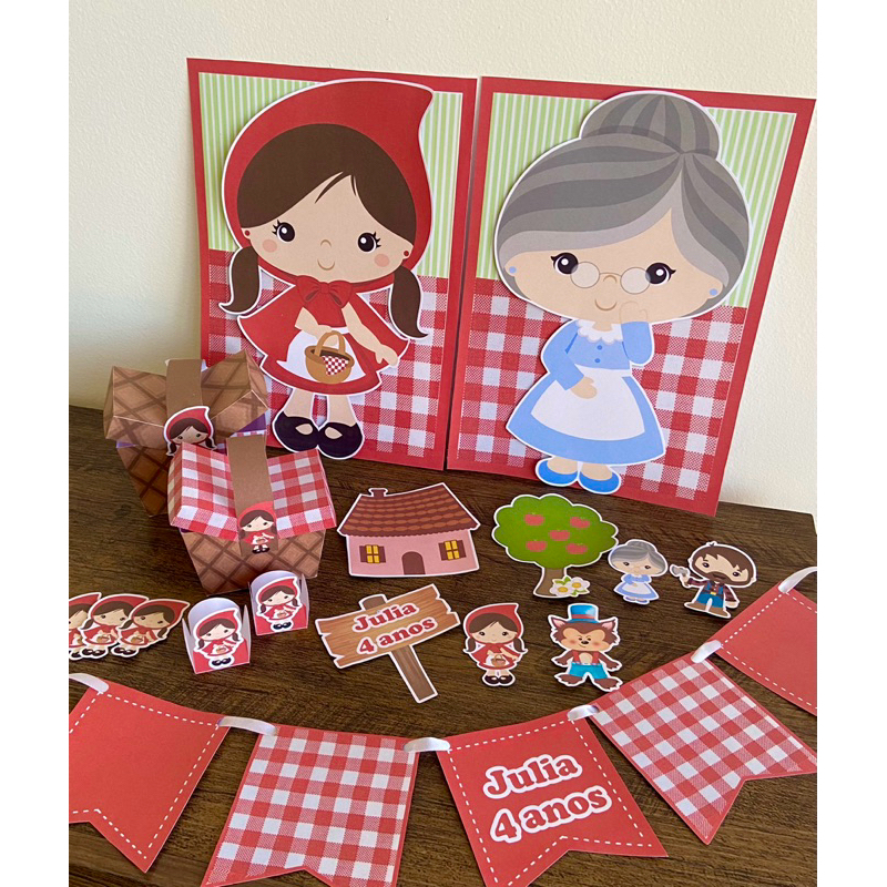 Kit personalizado aniversário / mesversario/ só um bolinho chapeuzinho vermelho
