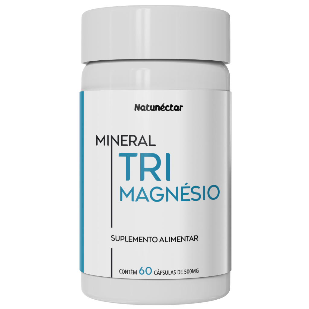 TriMagnésio 60 cápsulas Malato de Magnesio, Magnésio Taurato e Bisglicinato de Magnesio - Natunéctar