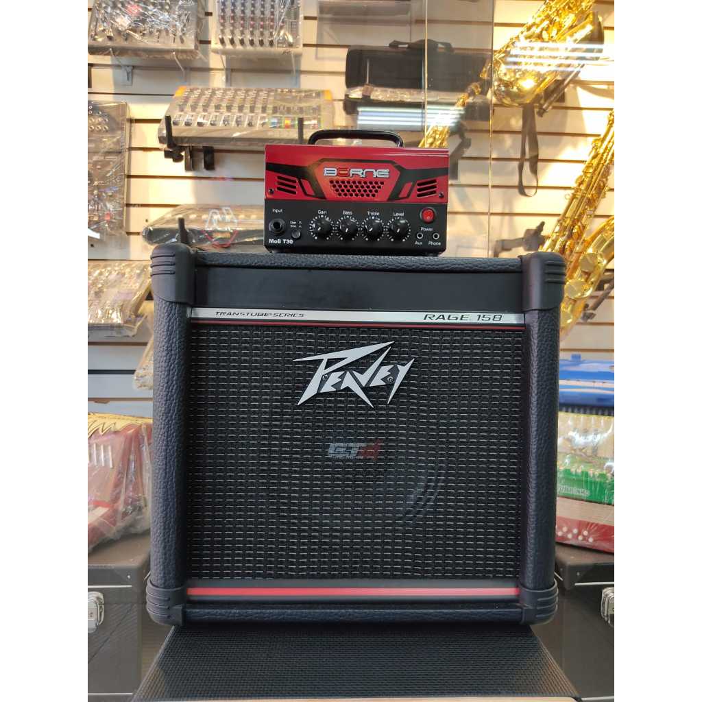 Kit Amplificador Borne Mop T30 + Gabinete 8"