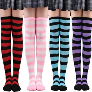 1 par Meia 7/8 CASUAL cano alto Cosplay Fantasia quadrilha festa n34a42 anime lolita Colegial Longa preta branca