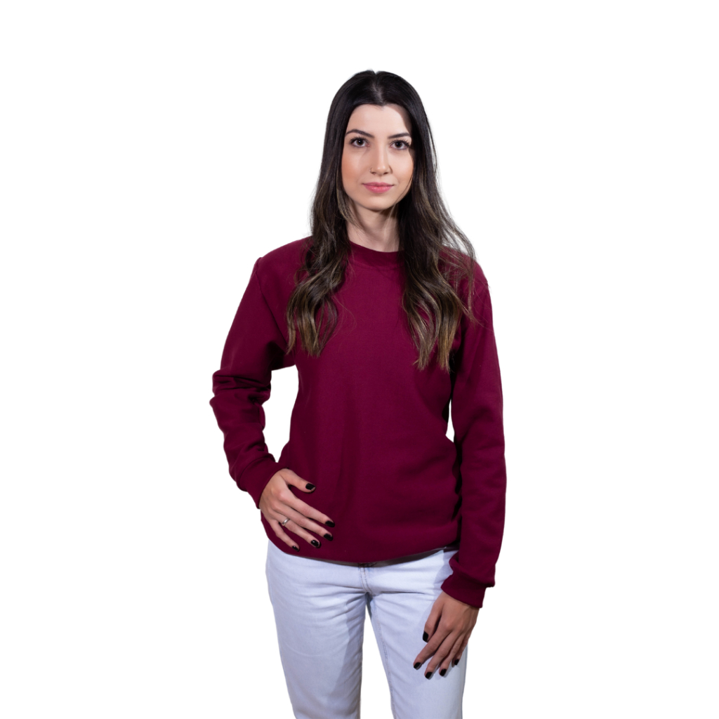 Moletom Gola Careca Unissex Flanelado Blusa de Frio Feminino e Masculino Unissex
