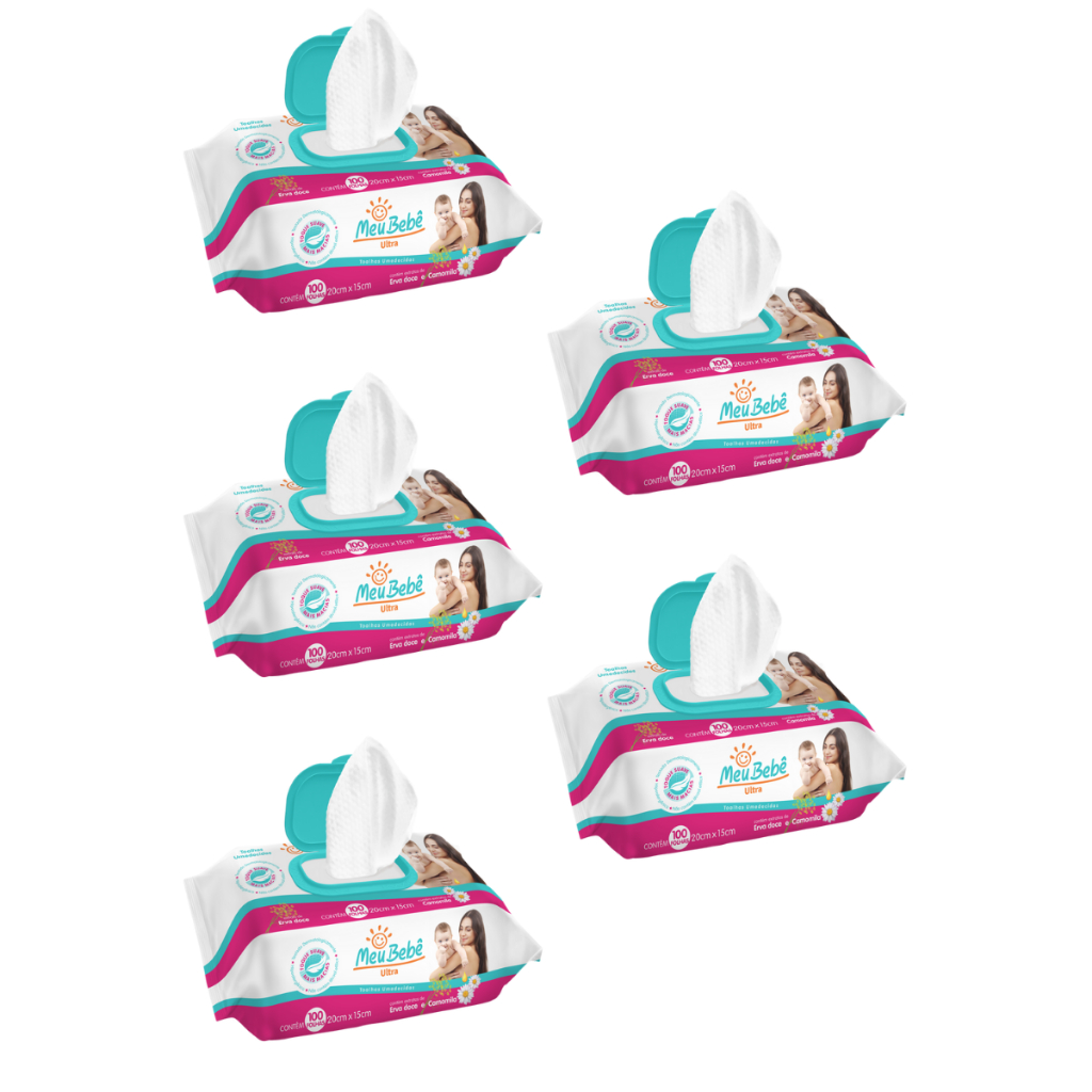 Toalha Umedecida Meu Bebê Ultra 500 Folhas (5undX100fls)