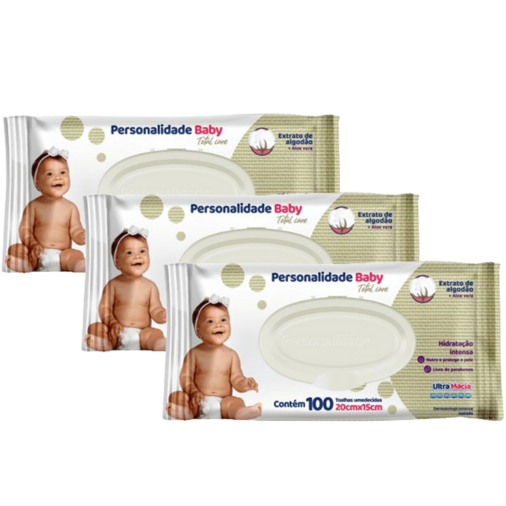Kit 3 Toalhas Umedecidas Recém Nascido RN Personalidade - Total de 300 Unidades em Oferta na Shopee