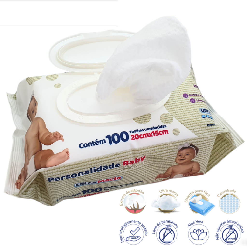 Kit 4 Toalhas Umedecidas Recém Nascido Personalidade - Total de 400 Unidades — imagem 2 de 2