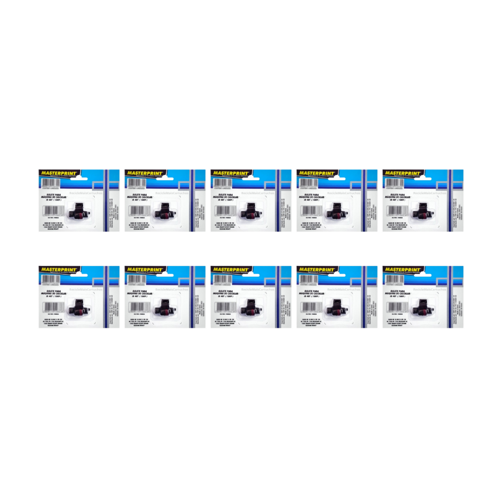 10 Rolete P/ Maquina De Calcular Ir 40t Ir40t 1009 Bicolor Sharp El2507 Hr 18 21