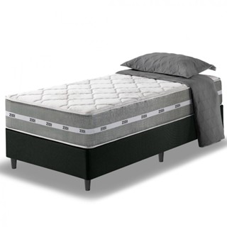 Cama Box Solteiro King Preto + Colchão Molas Ensacadas Miami 96x203x59cm em Oferta na Shopee