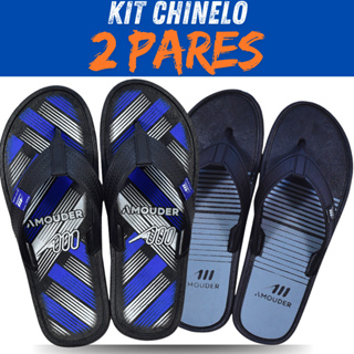 kit chinelo masculino adulto 2 pares sandália Casual Tira   Confortável em Oferta na Shopee