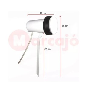 Luminária Espeto Jardim Branco Lâmpada Par20 Led Branca Cor Da Luz Branco-frio 110v/220v