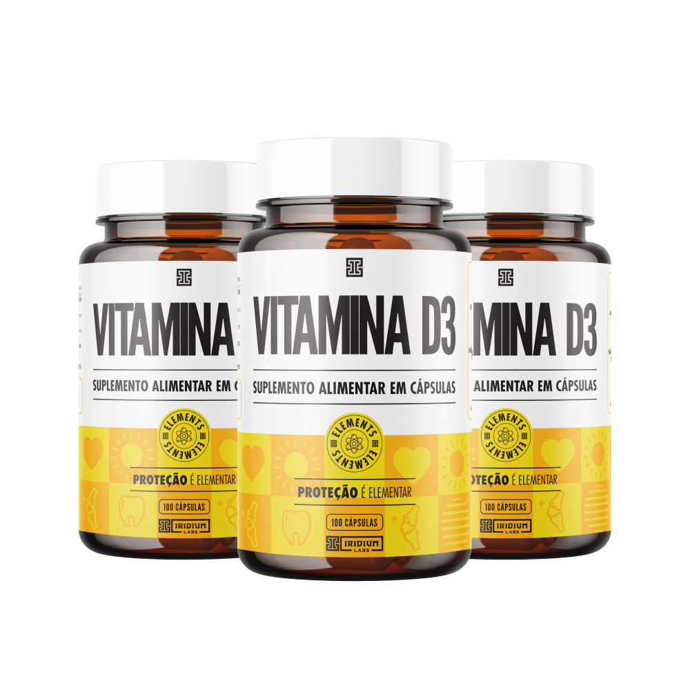 Kit 3x Vitamina D3 2.000ui 100 cápsulas - Iridium Elements - Health