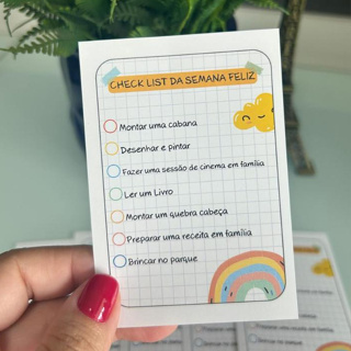 80 un Folhetos Checklist da semana feliz | Criança | Dia das crianças | 10x7 | 90g | Panfleto Papelaria em Oferta na Shopee