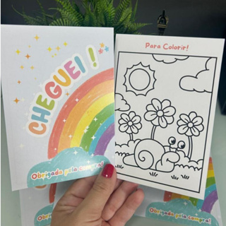 Folheto Infantil 10x15cm | CHEGUEI| Cartão para Encomendas | para colorir | folheto crianças | infantil COLEÇAO NOVA em Oferta na Shopee