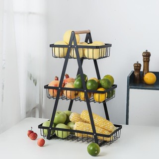 Fruteira De Mesa Inox Cesto Organizador Fruteira 3 Andar em Oferta na Shopee