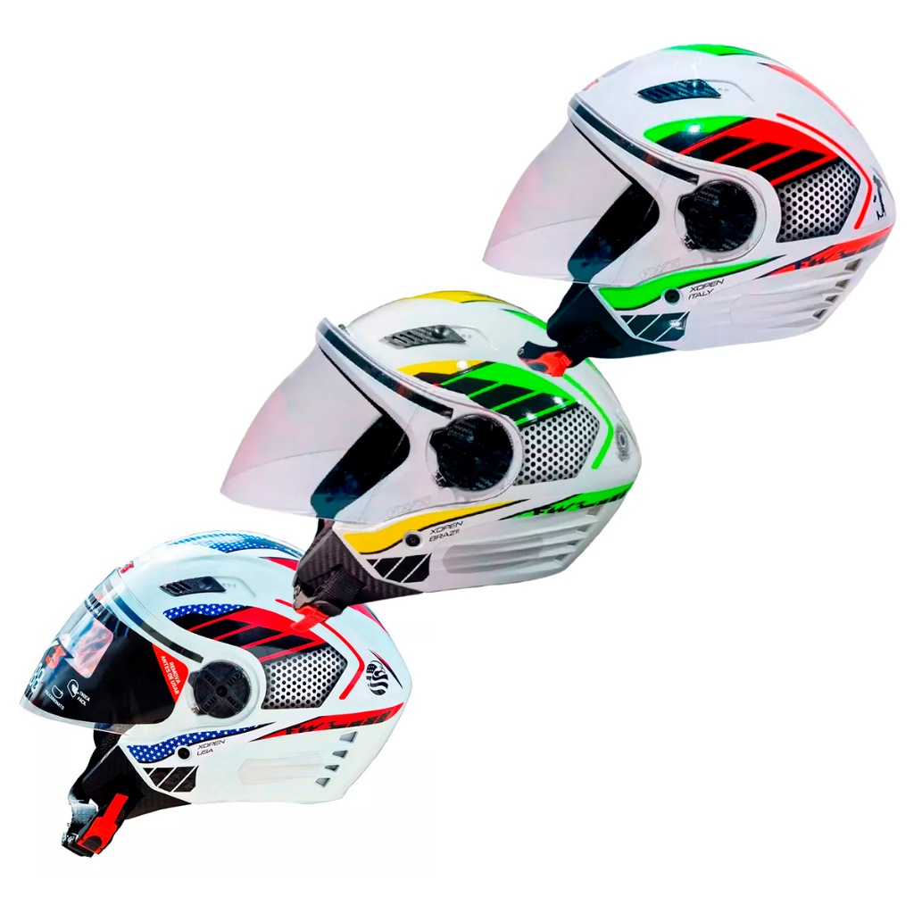 Capacete Aberto Moto X Open Países Branco Vários Modelos E Tamanhos Inmetro Tamanhos 56 58 60 - Fw3