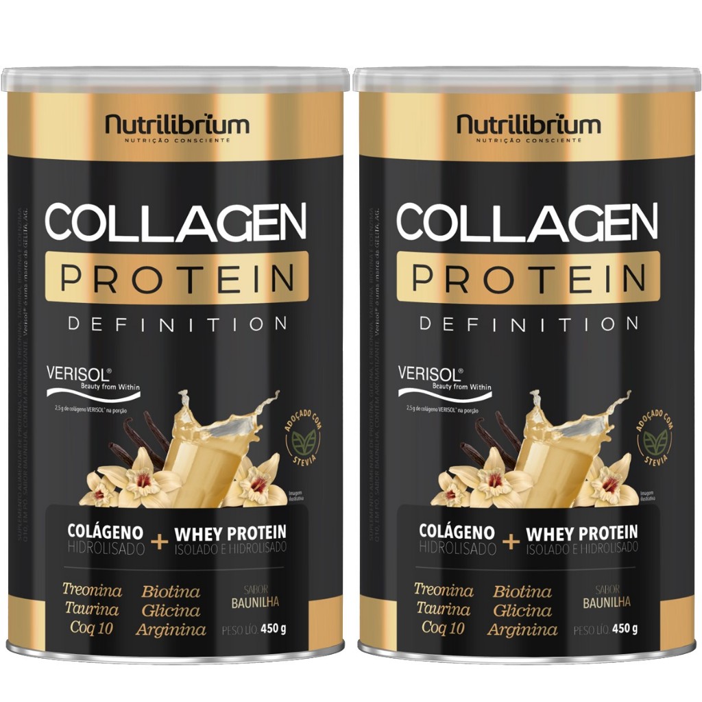 Kit 2x Colágeno Protein Definition Com Whey 450g Nutrilibrium em Oferta na Shopee