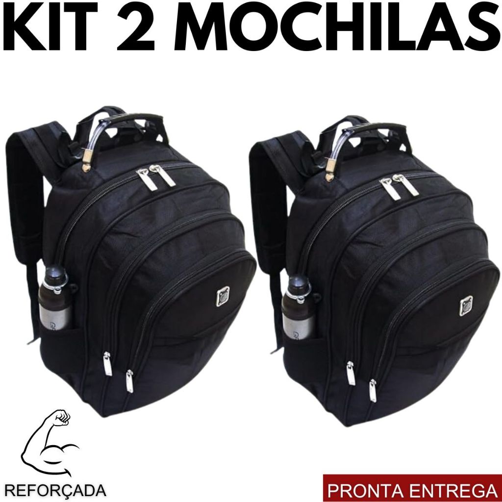 Kit 2 Mochilas Viagem Impermeável Refor...