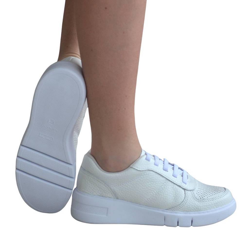 Tênis Feminino Usaflex Slipon Casual Couro Am01002 Branco