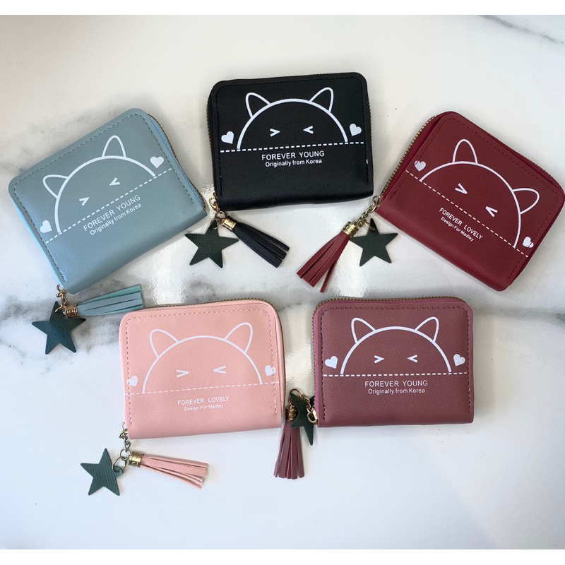 Carteira curta pequena Lovely young gatinho