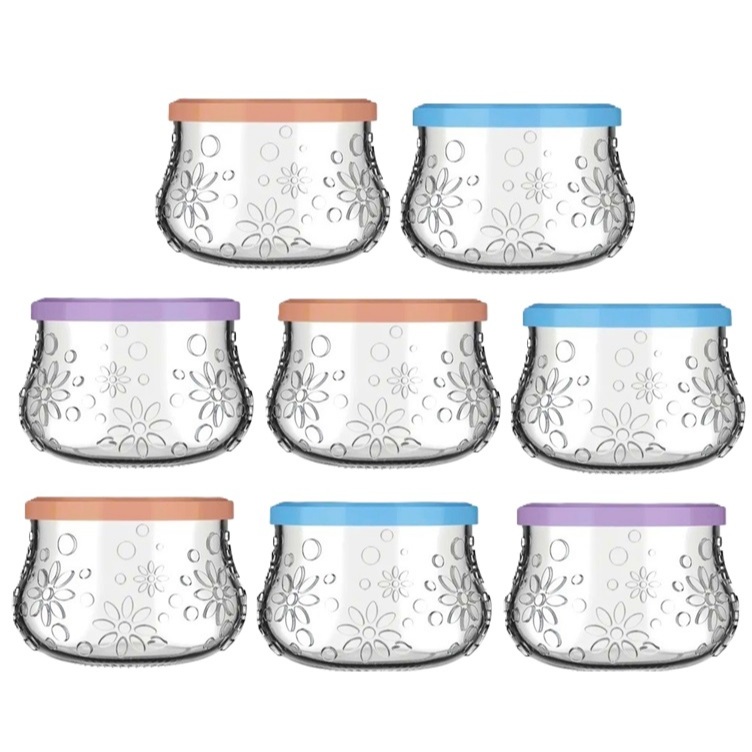 Potes tigela Nature 200ml vidro Nadir, com Tampa.( 8 ou 4  unidades). em Oferta na Shopee