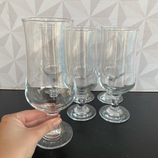 Jogo de taça de vidro para cerveja ou chopp transparente com 6 peças 385ml lisa - kit conjunto de tacas de taças taca