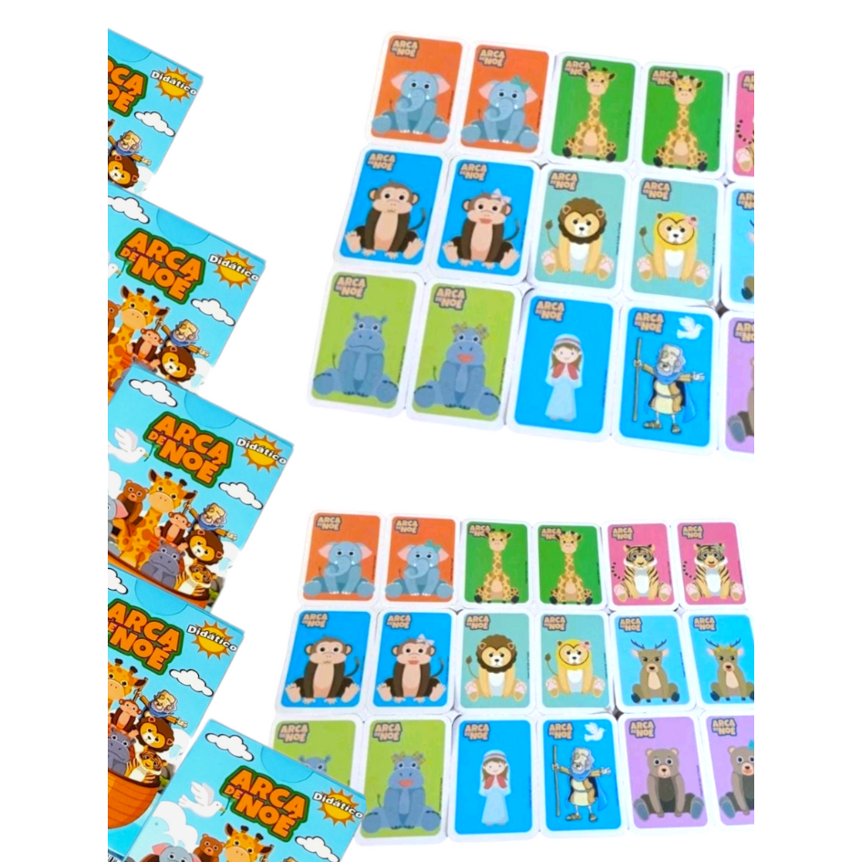 50 Jogos da Memória Arca de Noé, Cartas Ilustradas de Animais, Brinquedo Dia das Criança Prenda em Oferta na Shopee