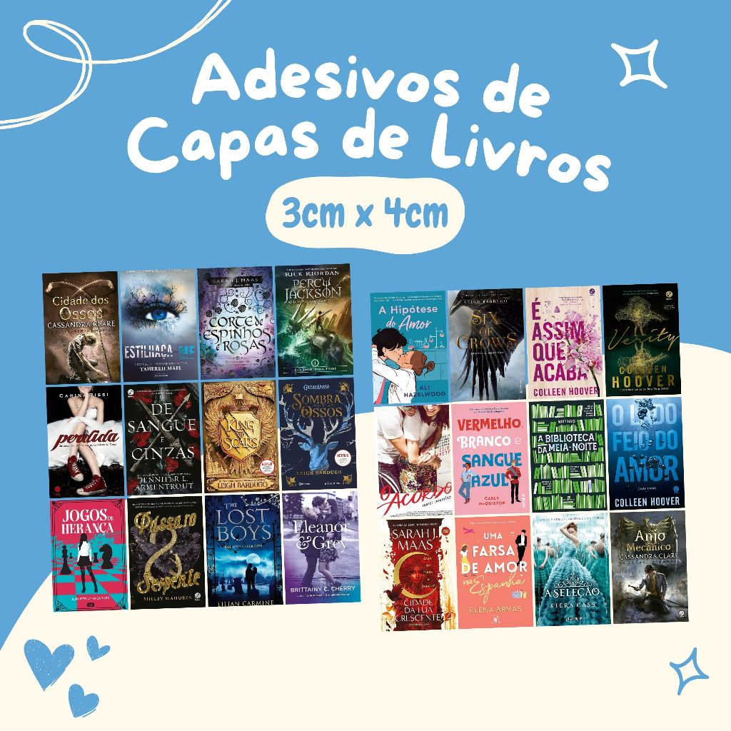 42 Adesivos de Capas de Livros de 3cm x 4cm A Sua Escolha em Oferta na Shopee
