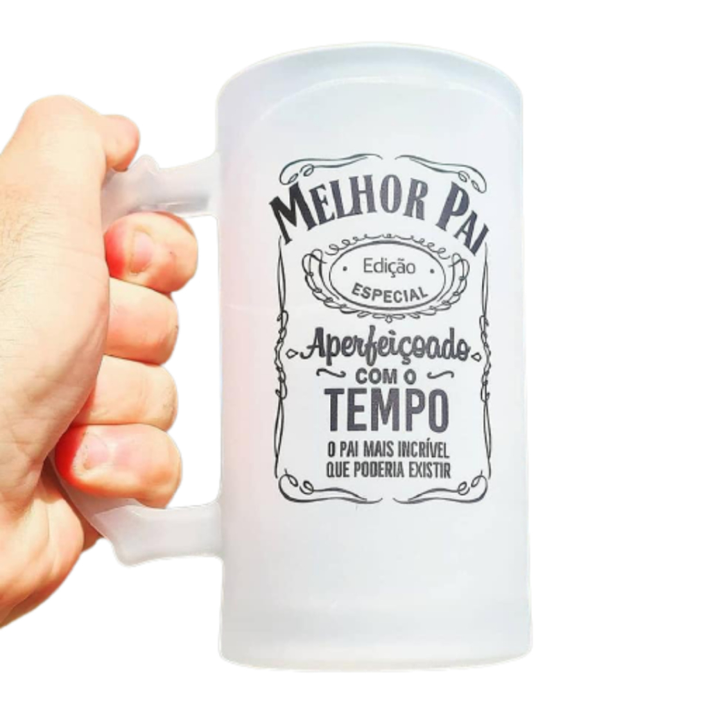 Caneca De Chopp Vidro Jateado Melhor Pai 475ml Personalizada em Oferta na Shopee