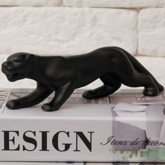 Jaguar Escultura Estatua Decoração Casa Leopardo Pantera