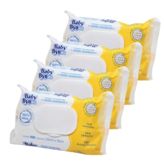 Kit 4 Toalha Umedecida Recém Nascido RN Sem Álcool Baby Byn - 400 Unidades em Oferta na Shopee