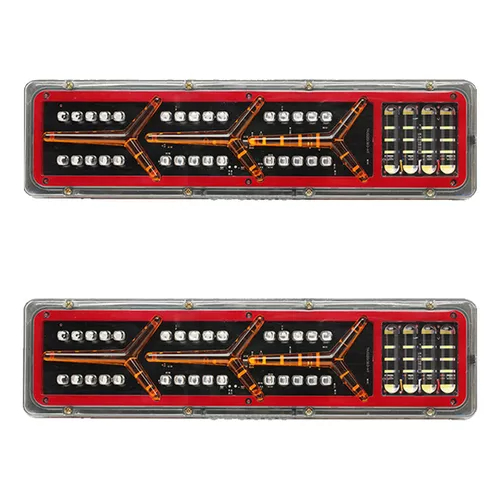 Par Lanterna Traseira Led 12 E 24volts Sequencial Caminhão