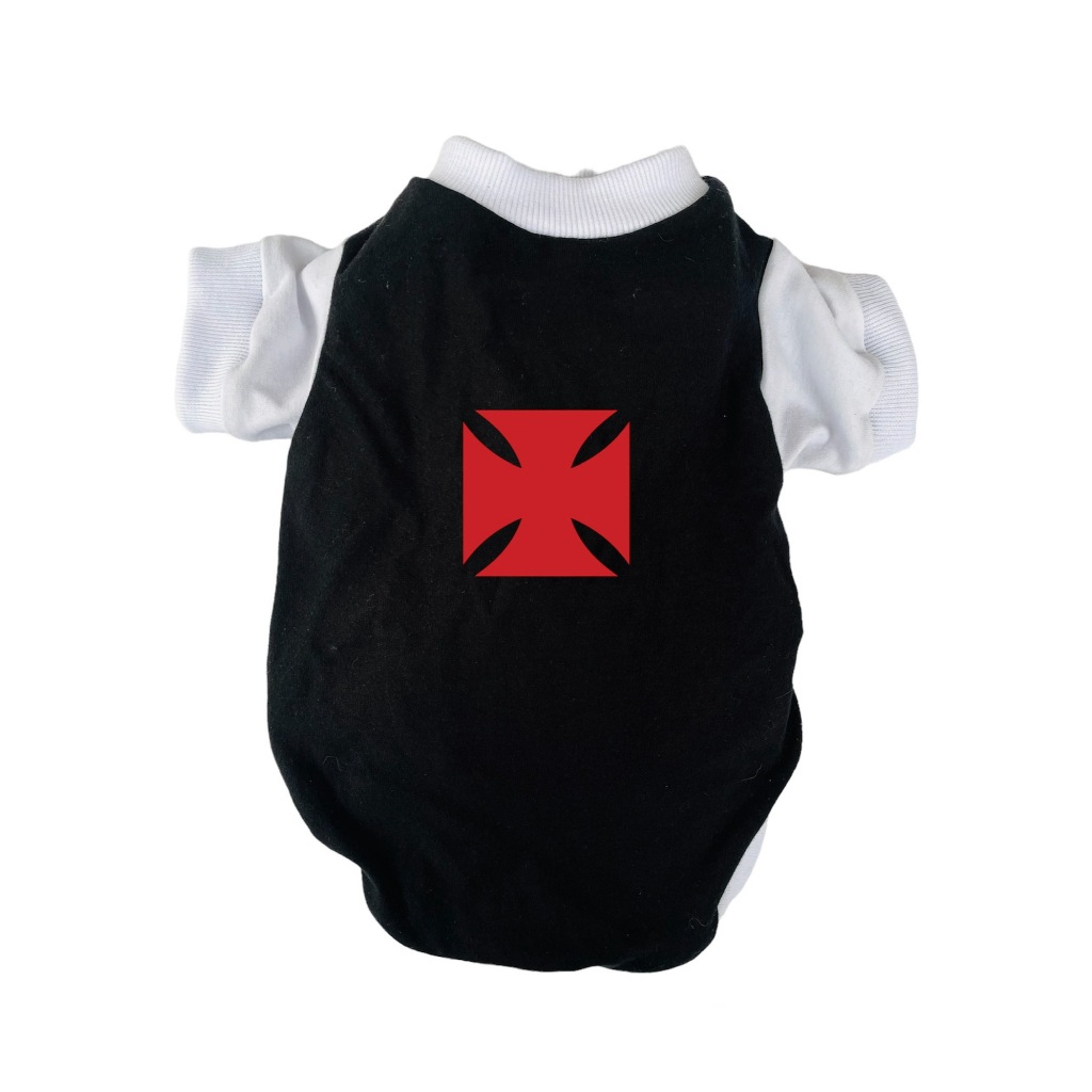 Camiseta Pet Vasco Algodão Cachorro Gato macho fêmea pequeno médio grande porte