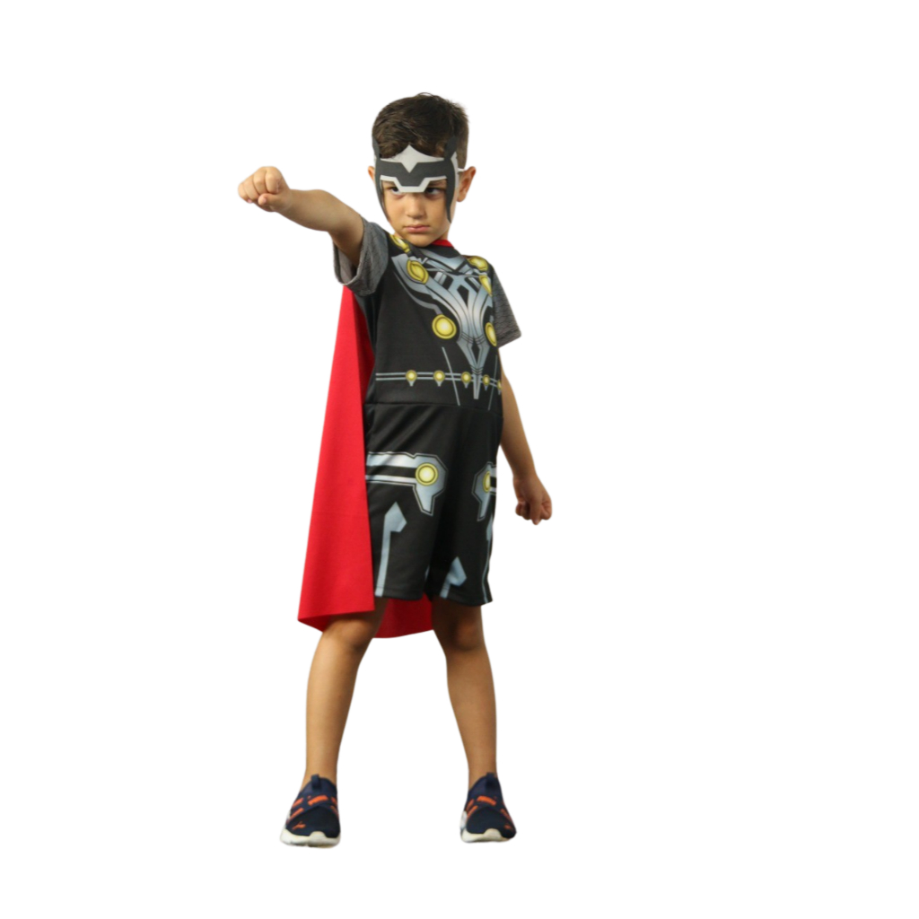 FANTASIA INFANTIL SUPER HEROI MENINO THOR COM MASCARA ENVIO IMEDIATO