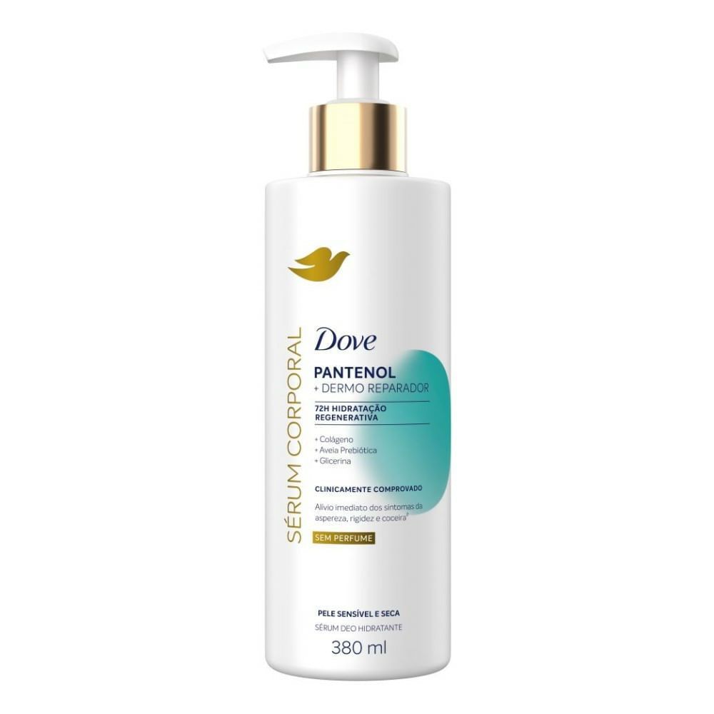 Sérum Corporal Dove Pantenol + Dermo Reparador Sem Perfume (380ml)