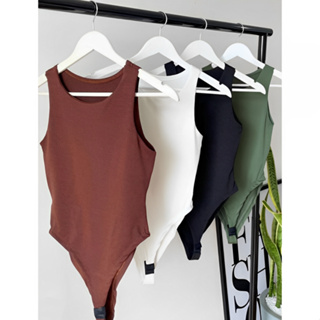 Kit Bodys Feminino Regata Básica Suplex com Forro Duplo Preto Branco Marrom Nude Verde Militar em Oferta na Shopee