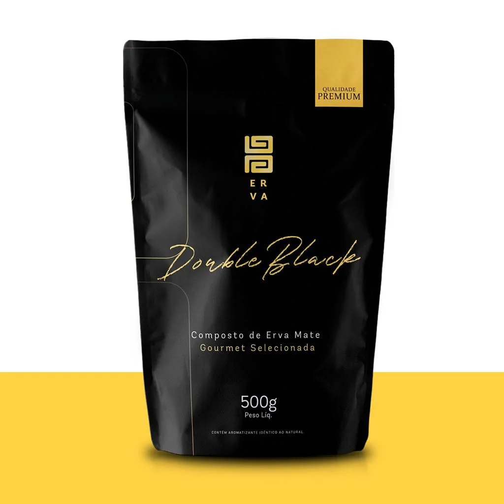 Erva Mate Tereré Black Premium Gourmet Sabor Double Black 500g