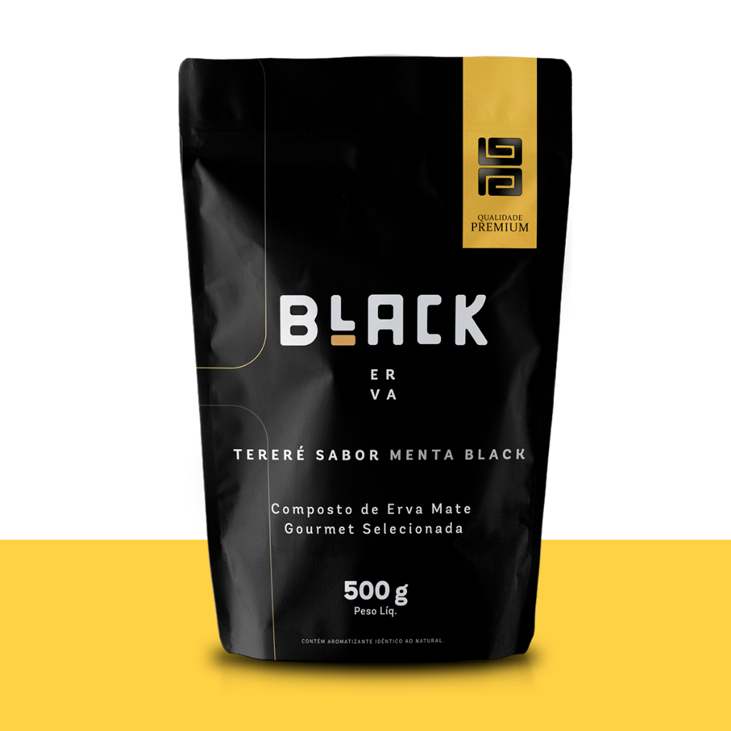 Erva Mate Tereré Black Erva Premium Gourmet Sabor Menta Black 500g