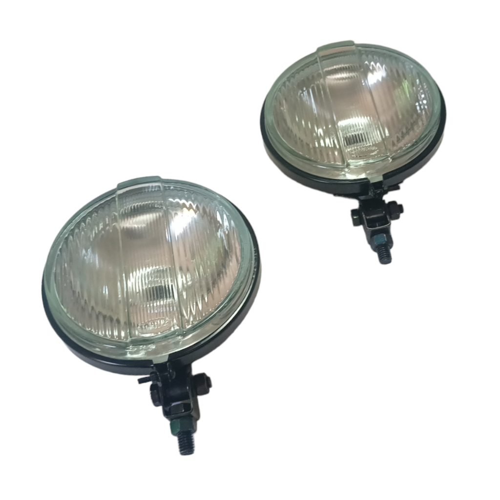 farol de milha para fusca/kombi/gol e adaptação redondo lente raiada com  capa preta
